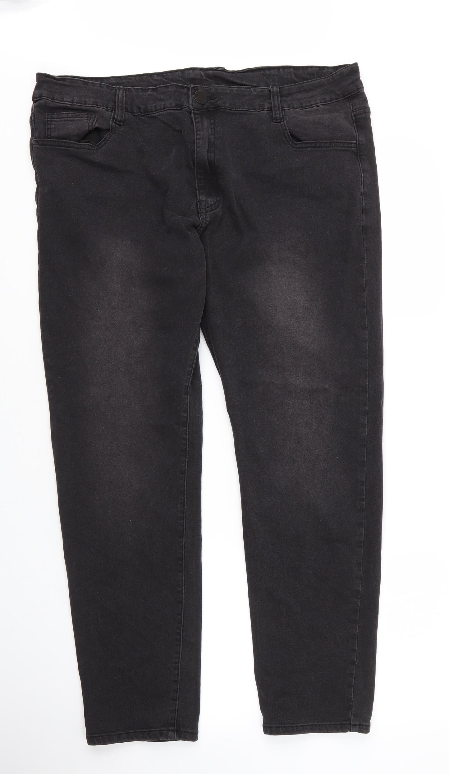 SheIn Womens Black  Cotton Tapered Jeans Size 36 in L29 in Regular Zip