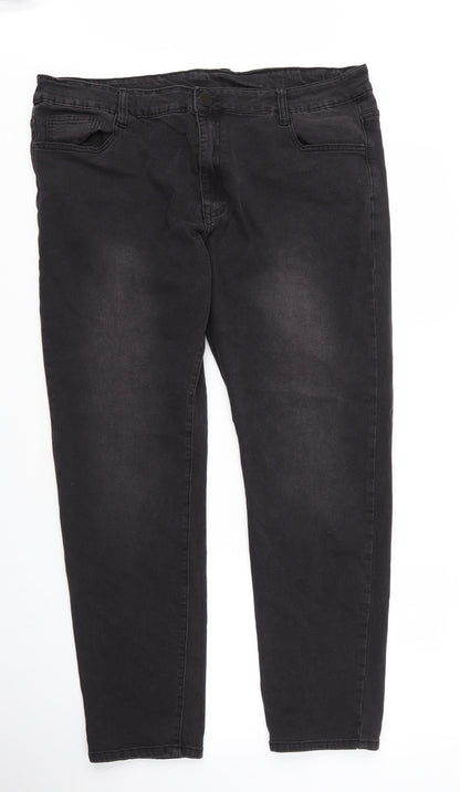 SheIn Womens Black  Cotton Tapered Jeans Size 36 in L29 in Regular Zip