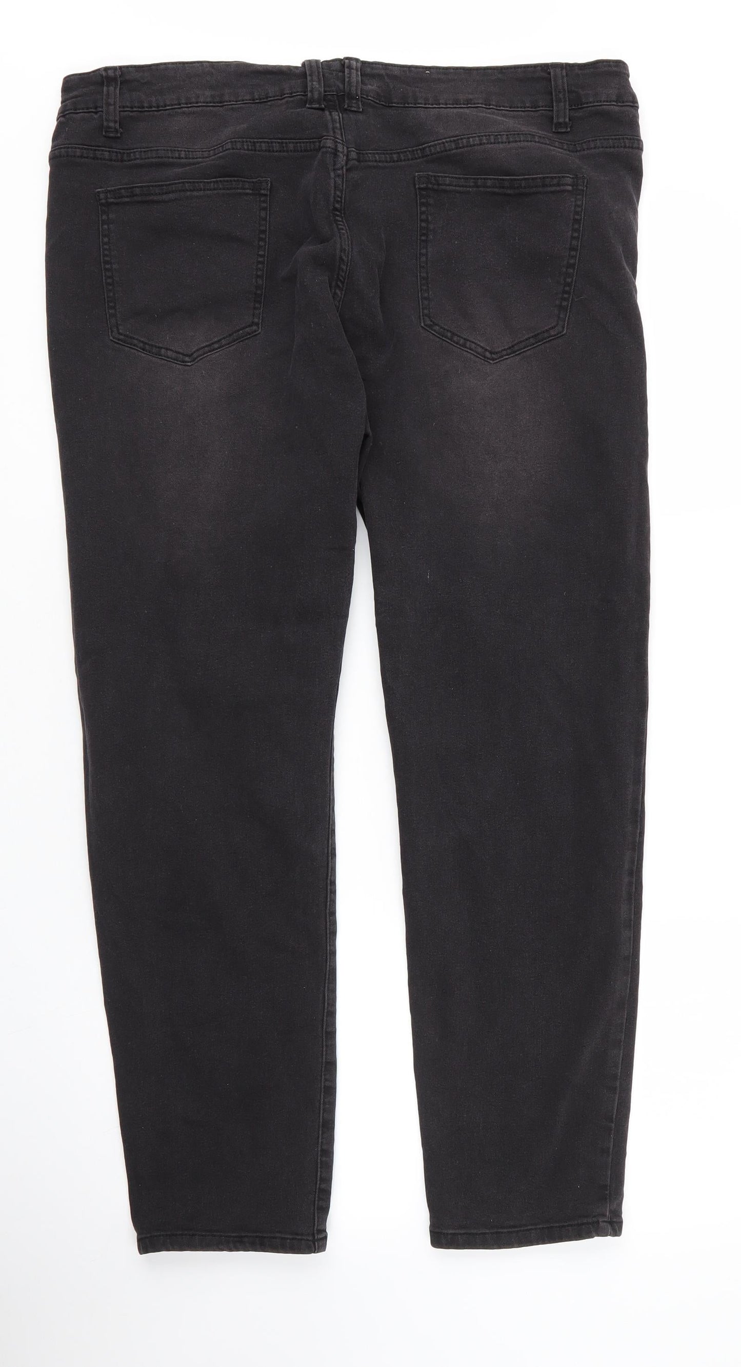 SheIn Womens Black  Cotton Tapered Jeans Size 36 in L29 in Regular Zip