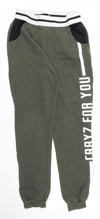 Womens UK Size 12 Select Regular Fit Sweatpants Green Trousers