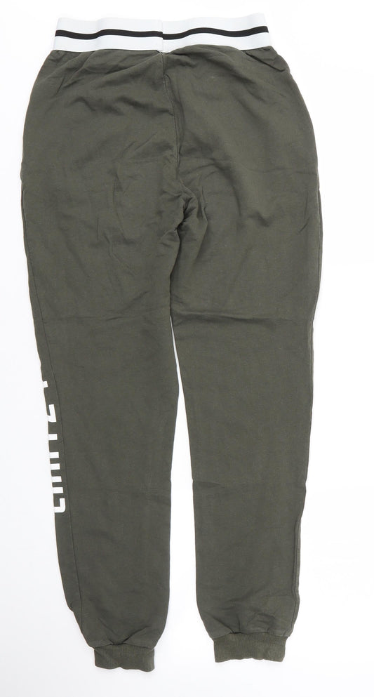 Select Womens Green  Cotton Sweatpants Trousers Size 12 L26 in Regular