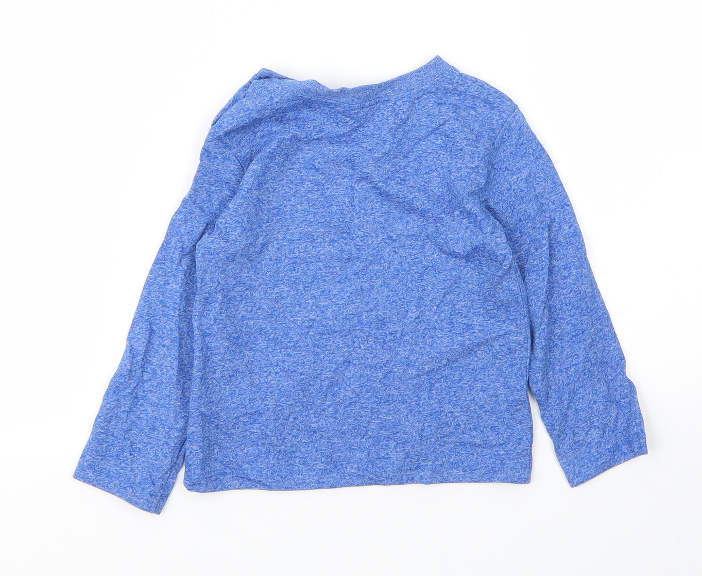 F&F Boys Blue  Cotton Basic T-Shirt Size 12 Months Round Neck Button