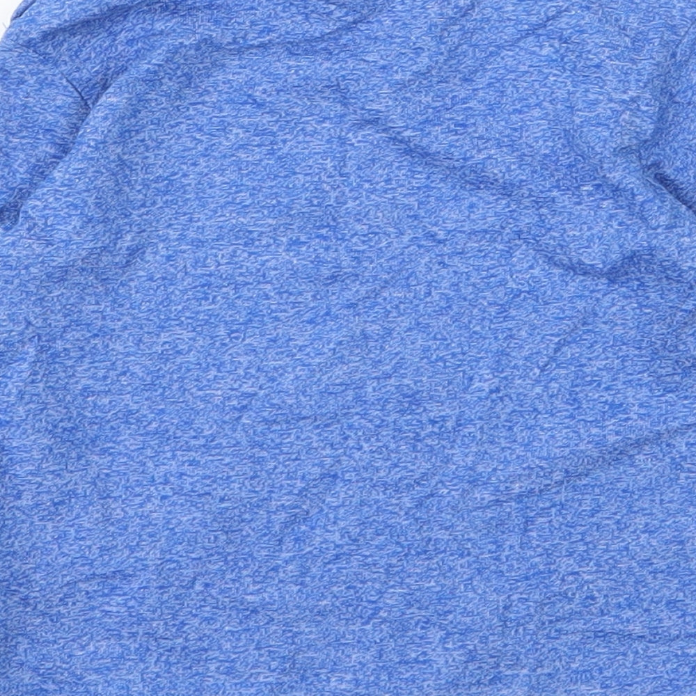 F&F Boys Blue  Cotton Basic T-Shirt Size 12 Months Round Neck Button