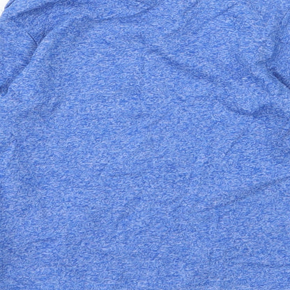 F&F Boys Blue  Cotton Basic T-Shirt Size 12 Months Round Neck Button