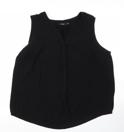 Additional front view of Apt9 women’s black polyester basic blouse, size XL, v-neck