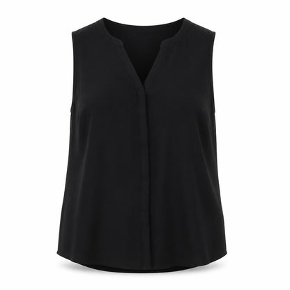 Front view of Apt9 women’s black polyester basic blouse, size XL, v-neck