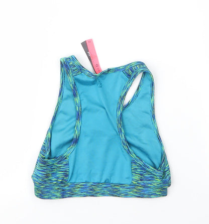Zakti Girls Blue  Polyester Cropped Tank Size 13 Years Scoop Neck