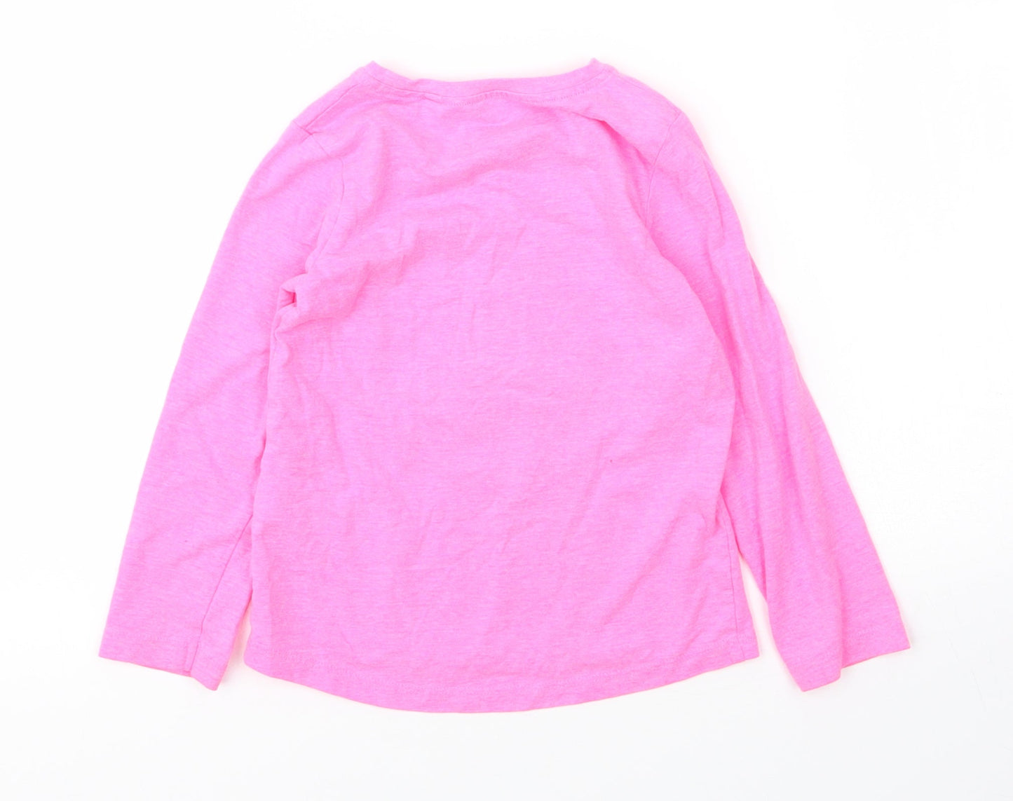 NEXT Girls Pink  Cotton Basic T-Shirt Size 2 Years Round Neck  - Unicorn