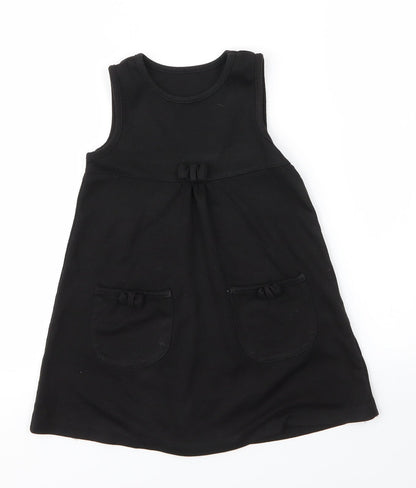 Lily & Dan Girls Black  Viscose A-Line  Size 3 Years  Round Neck
