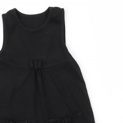 Lily & Dan Girls Black  Viscose A-Line  Size 3 Years  Round Neck
