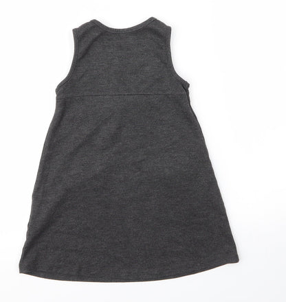 Lily & Dan Girls Grey  Viscose A-Line  Size 3 Years  Round Neck