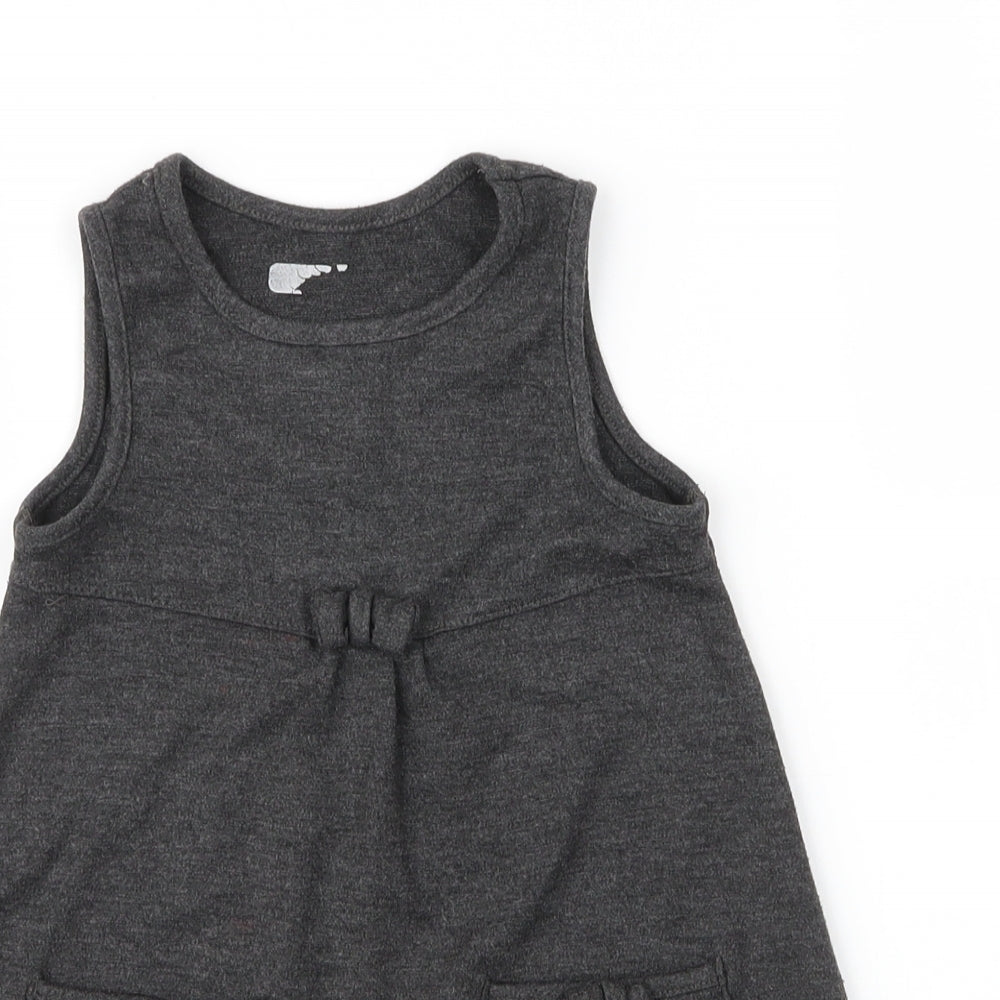 Lily & Dan Girls Grey  Viscose A-Line  Size 3 Years  Round Neck