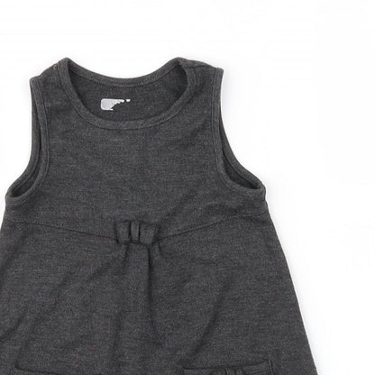 Lily & Dan Girls Grey  Viscose A-Line  Size 3 Years  Round Neck