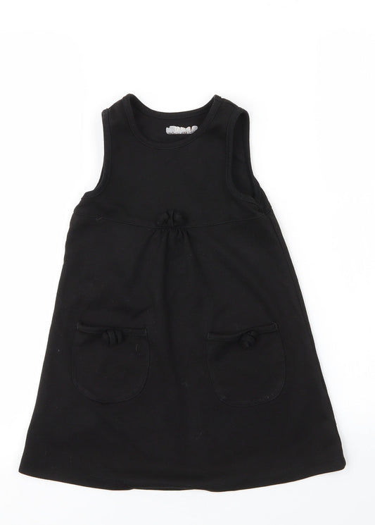 Lily & Dan Girls Black  Viscose A-Line  Size 3 Years  Round Neck