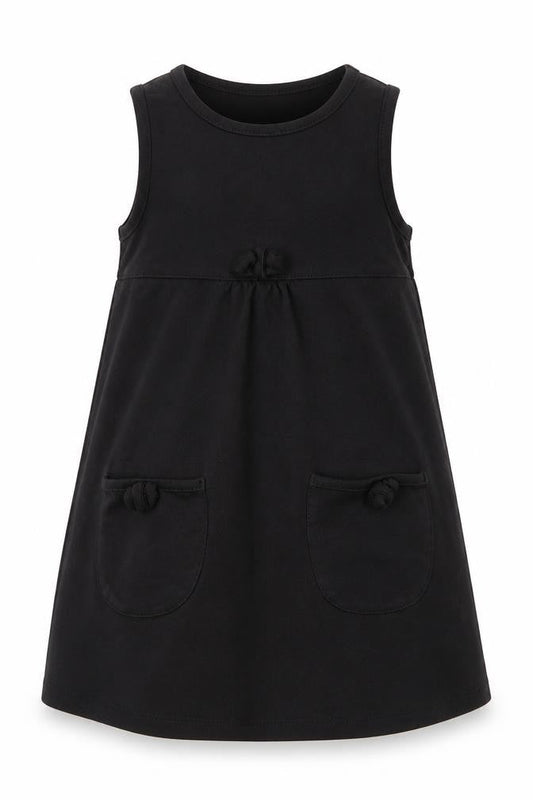 Lily & Dan Girls Black  Viscose A-Line  Size 3 Years  Round Neck