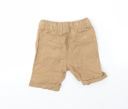 Back view of Next boys’ beige cotton capri trousers, size 12, months drawstring