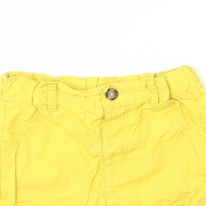 M&S Baby Yellow  Cotton Capri Trousers Size 12 Months  Button