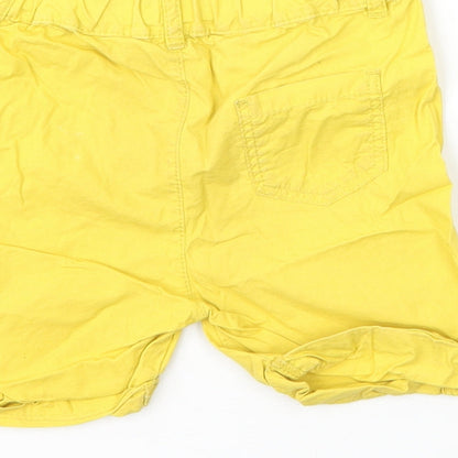 M&S Baby Yellow  Cotton Capri Trousers Size 12 Months  Button