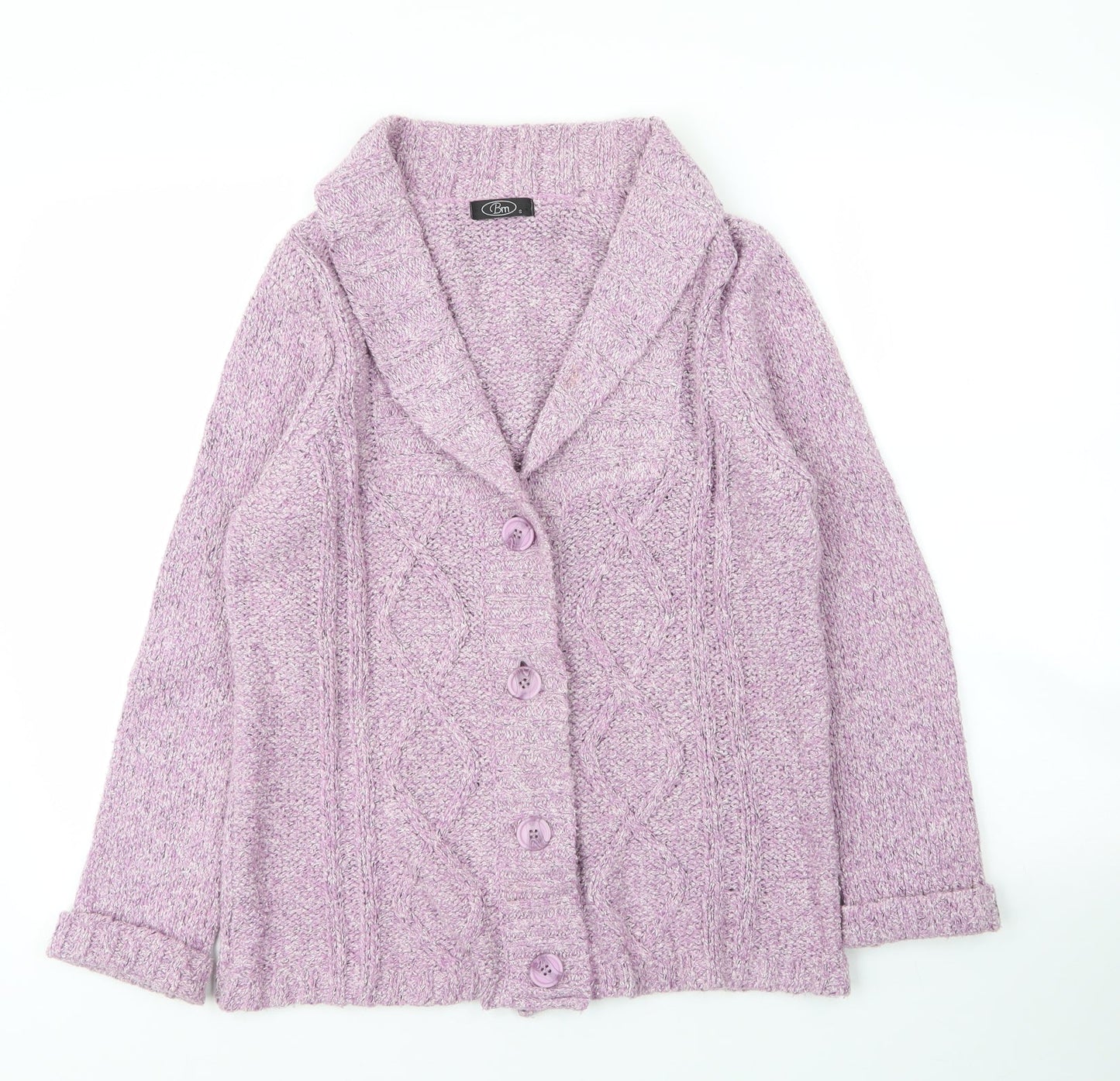 Womens UK Size S BM Purple Cardigan Jumper