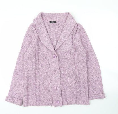 Womens UK Size S BM Purple Cardigan Jumper