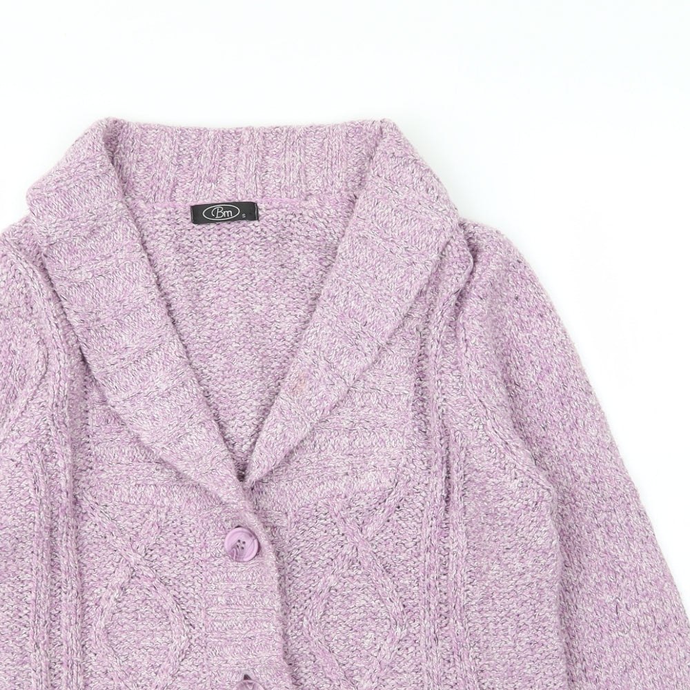 Womens UK Size S BM Purple Cardigan Jumper
