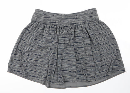 Gap Womens Grey Striped Polyester A-Line Skirt Size S