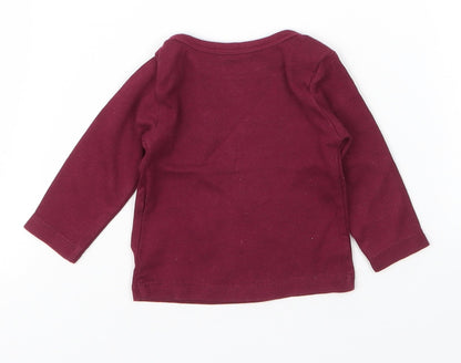 H&M Baby Purple  Cotton Basic T-Shirt Size 0-3 Months Round Neck