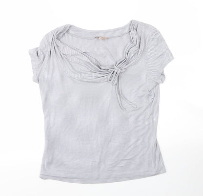 Womens UK Size 12 Soon Grey Basic Blouse