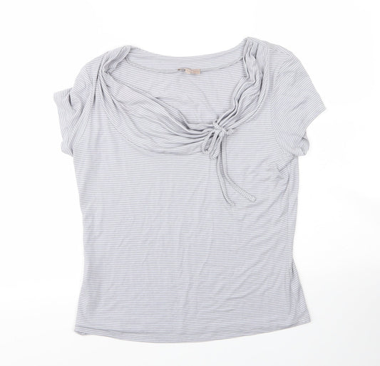 Womens UK Size 12 Soon Grey Basic Blouse