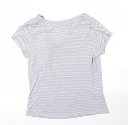 Womens UK Size 12 Soon Grey Basic Blouse