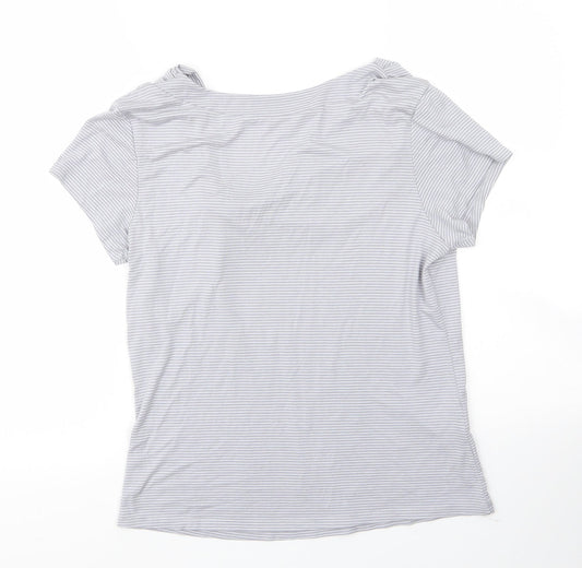 Womens UK Size 12 Soon Grey Basic Blouse