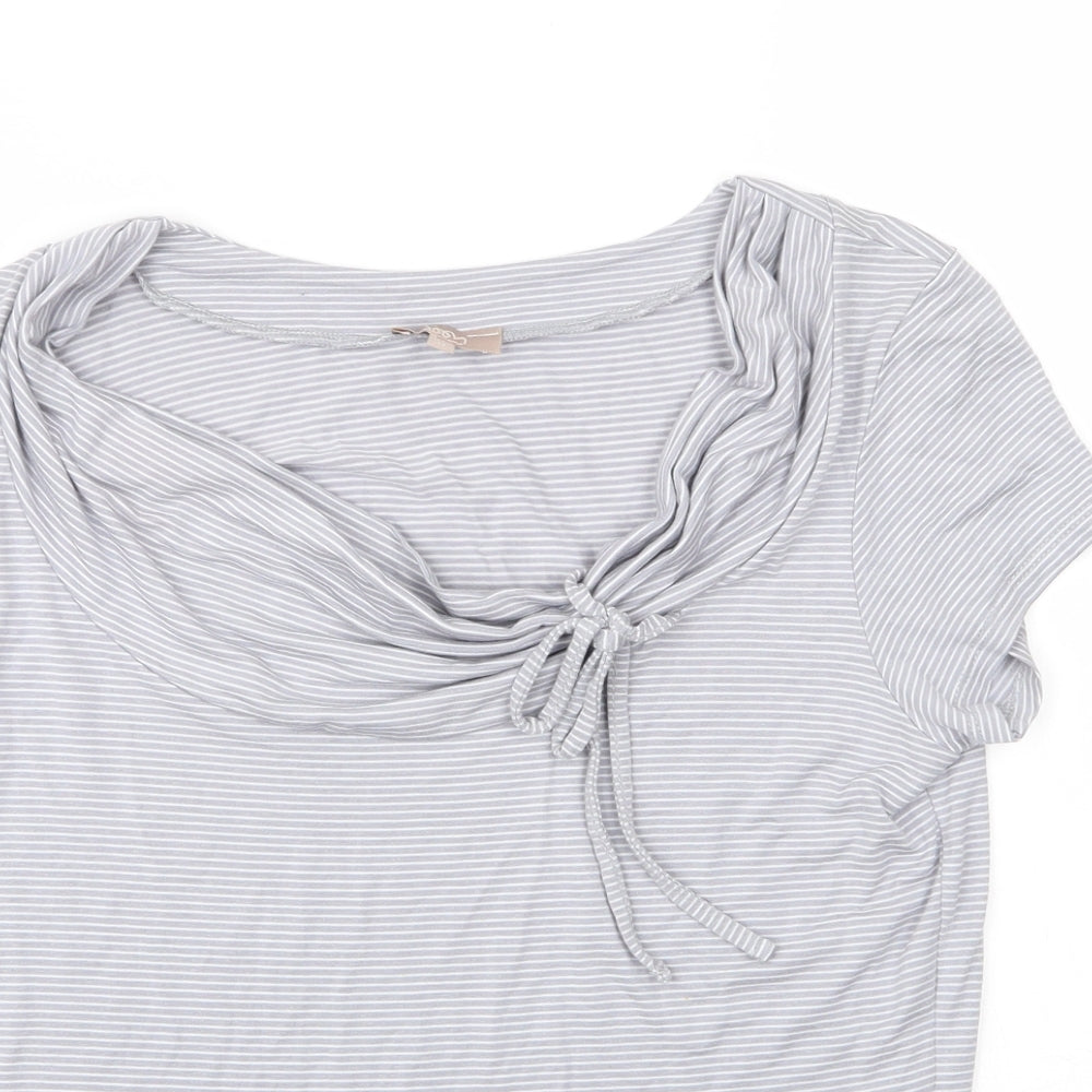 Womens UK Size 12 Soon Grey Basic Blouse