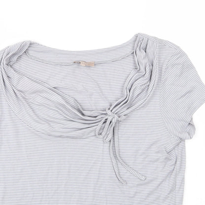 Womens UK Size 12 Soon Grey Basic Blouse