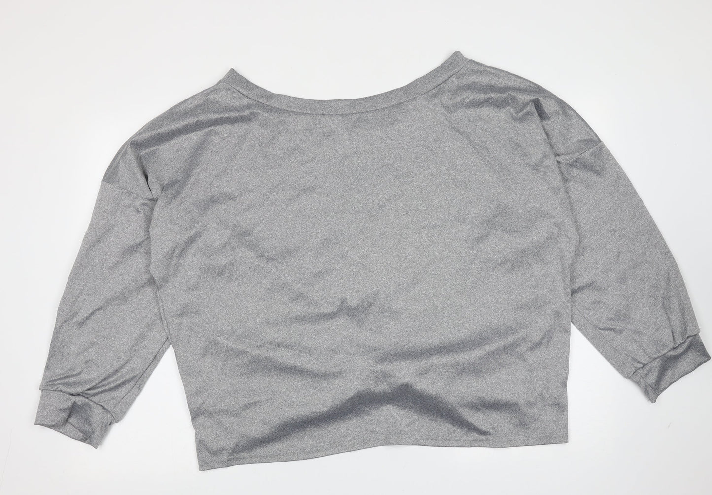 SheIn Womens Silver  Cotton Pullover Sweatshirt Size 4XL   - twist front