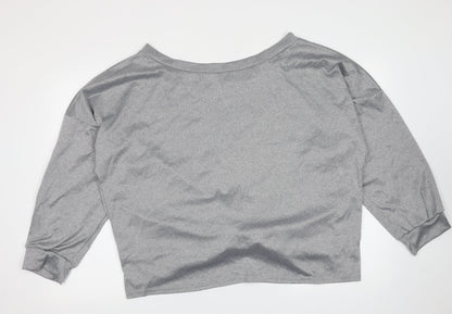 SheIn Womens Silver  Cotton Pullover Sweatshirt Size 4XL   - twist front