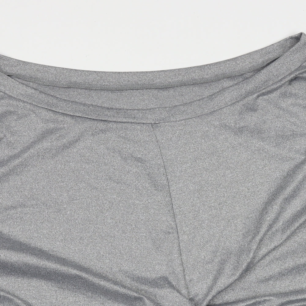 SheIn Womens Silver  Cotton Pullover Sweatshirt Size 4XL   - twist front