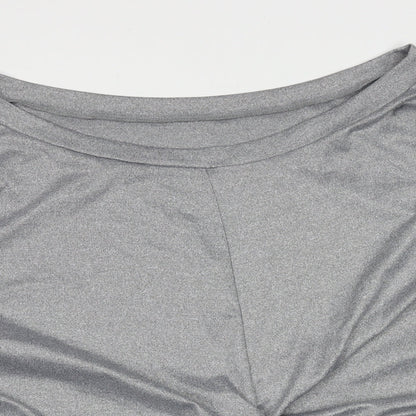 SheIn Womens Silver  Cotton Pullover Sweatshirt Size 4XL   - twist front