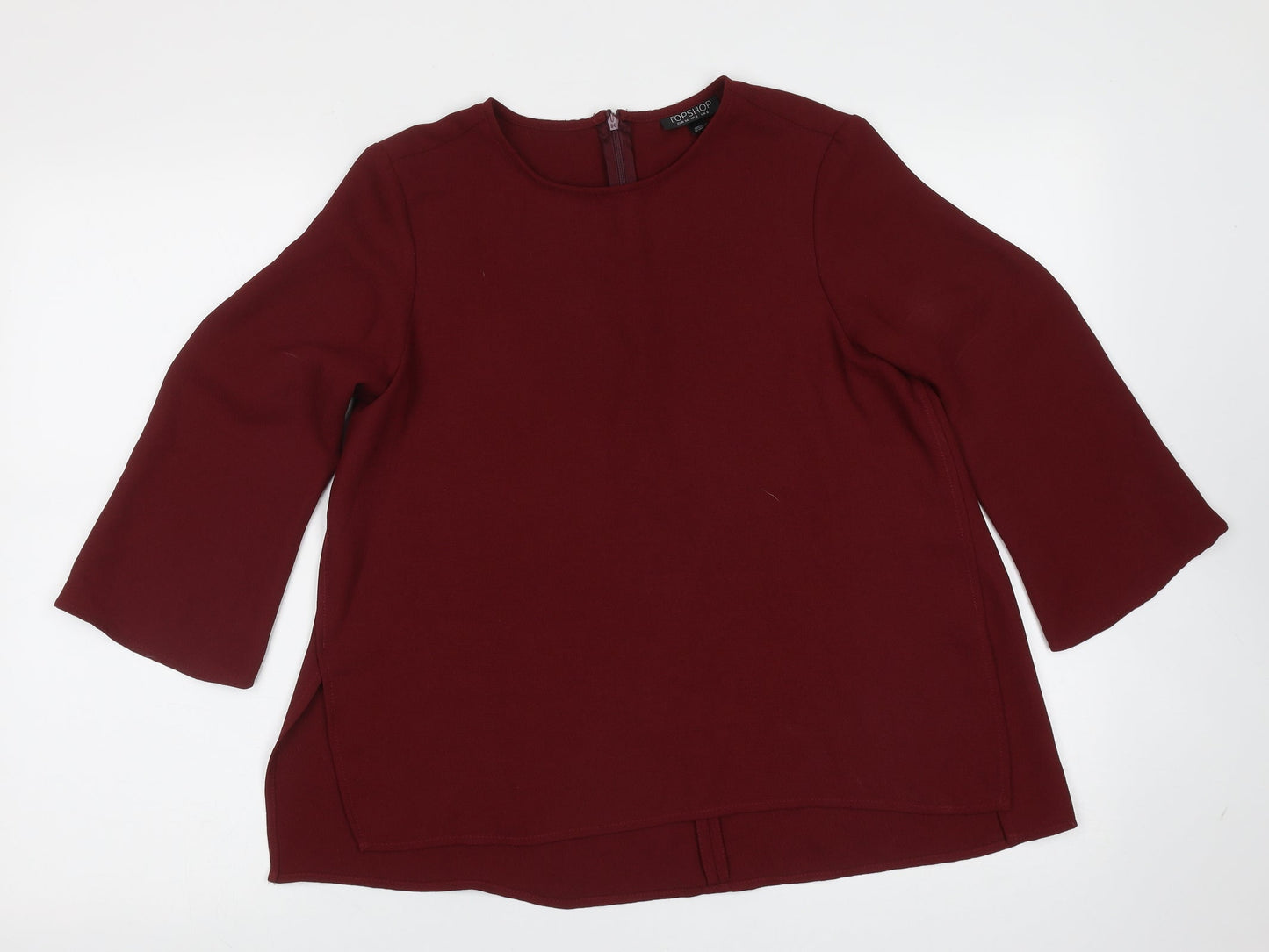 Womens UK Size 6 Topshop Red Basic Blouse