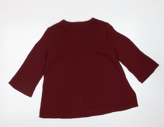 Womens UK Size 6 Topshop Red Basic Blouse