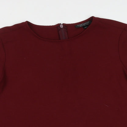 Womens UK Size 6 Topshop Red Basic Blouse