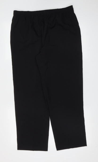 BM Womens Black  Polyester Trousers  Size 14 L27 in Regular
