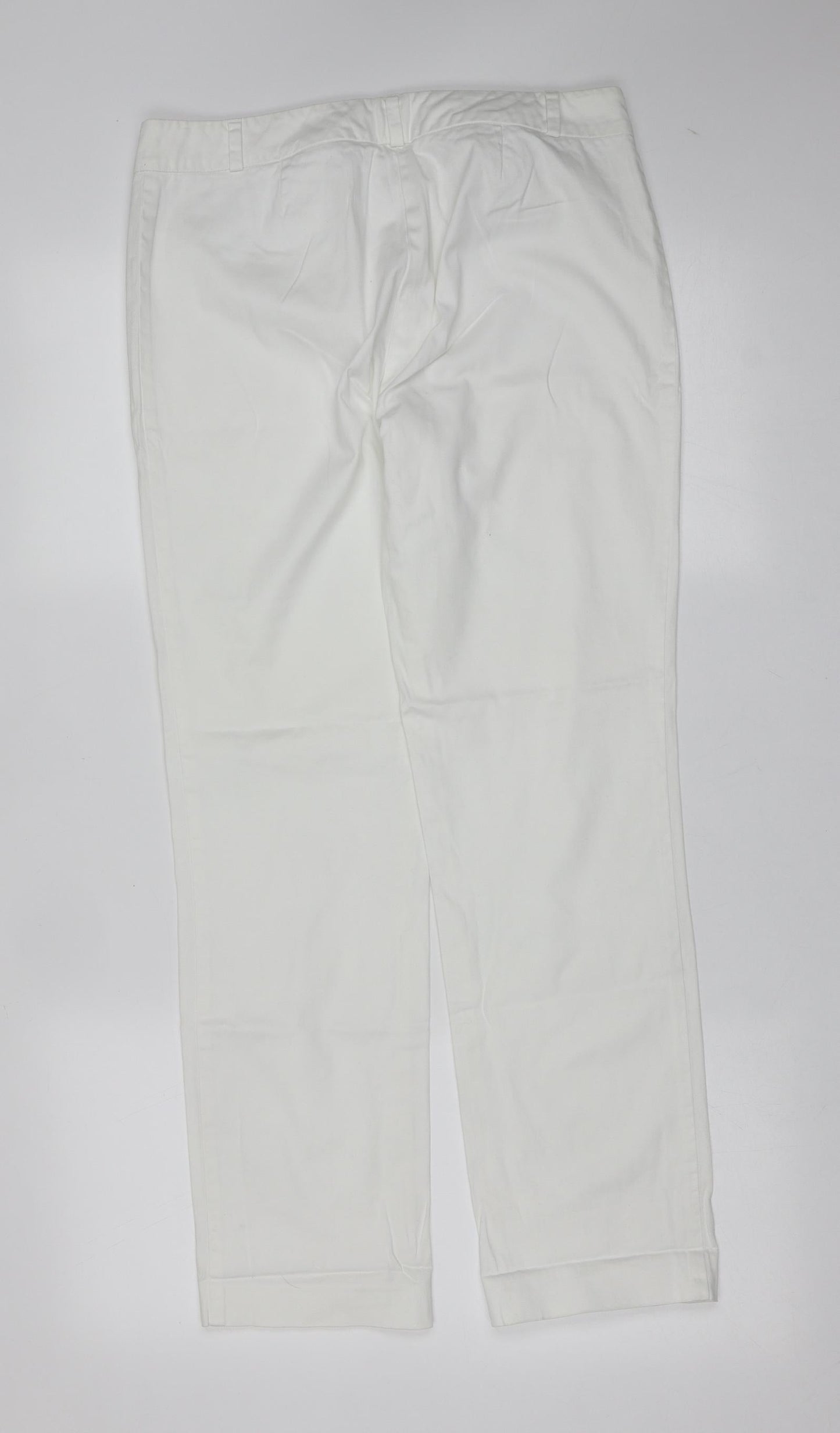 Womens UK Size 12 Marks and Spencer Regular Fit  White Trousers