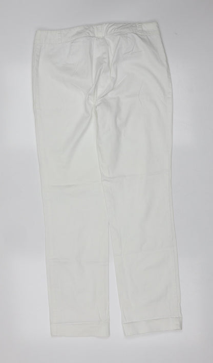 Womens UK Size 12 Marks and Spencer Regular Fit  White Trousers