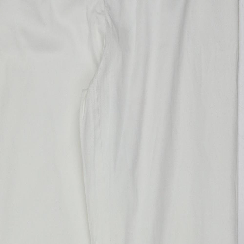 Womens UK Size 12 Marks and Spencer Regular Fit  White Trousers