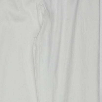 Womens UK Size 12 Marks and Spencer Regular Fit  White Trousers