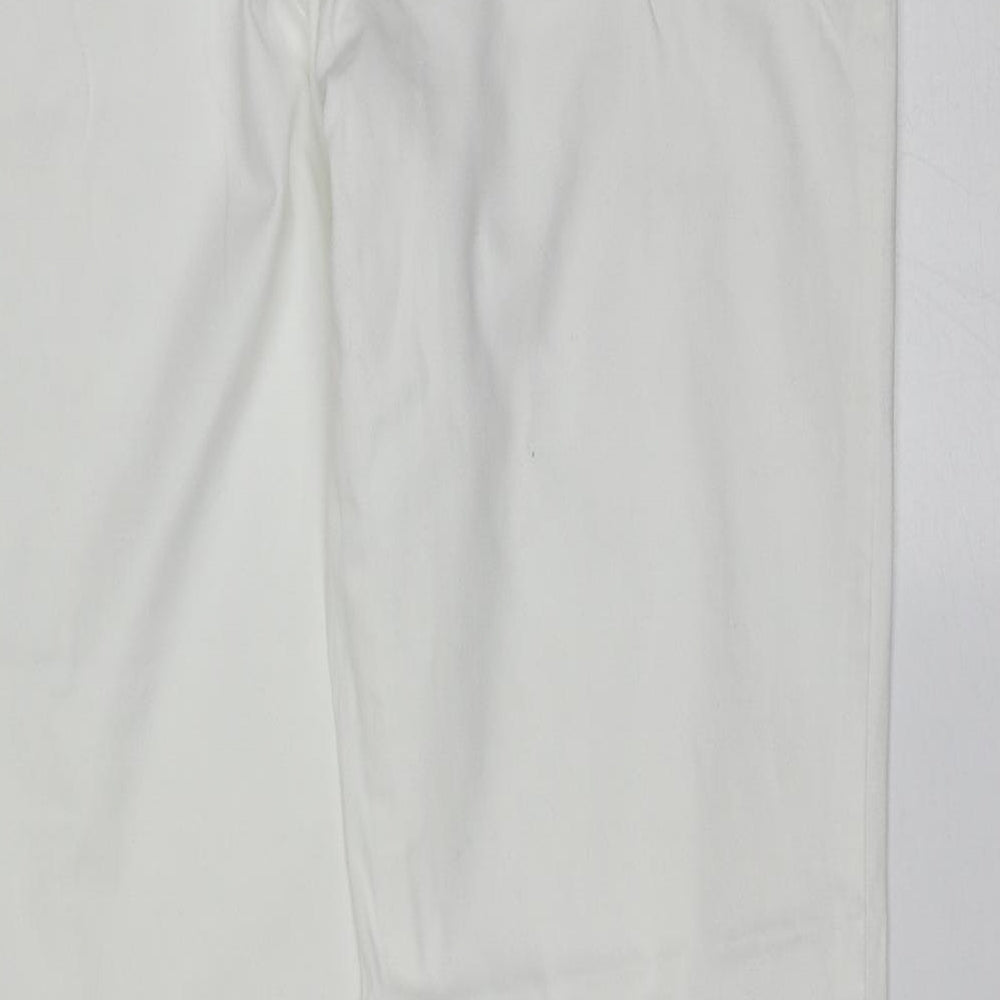 Womens UK Size 12 Marks and Spencer Regular Fit  White Trousers
