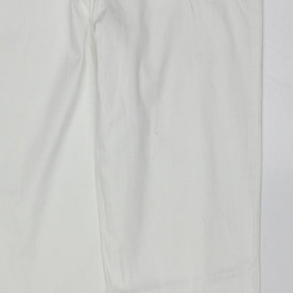 Womens UK Size 12 Marks and Spencer Regular Fit  White Trousers