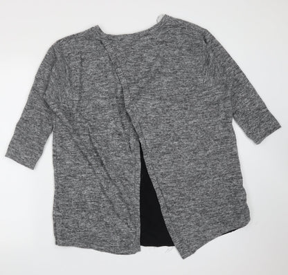 With Love Womens Grey Round Neck  Polyester Pullover Jumper Size 14