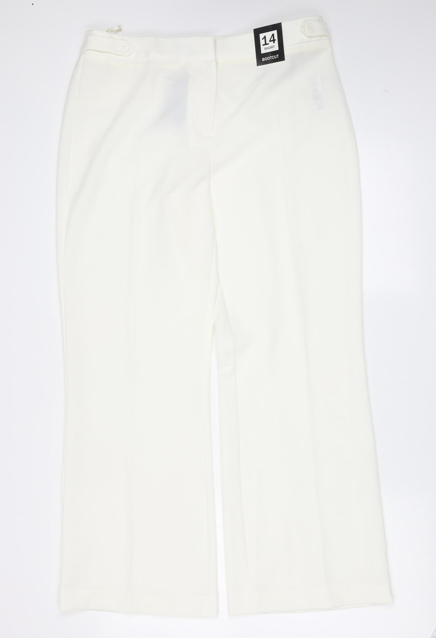 Womens UK Size 14 Debenhams Regular Fit  Ivory Trousers