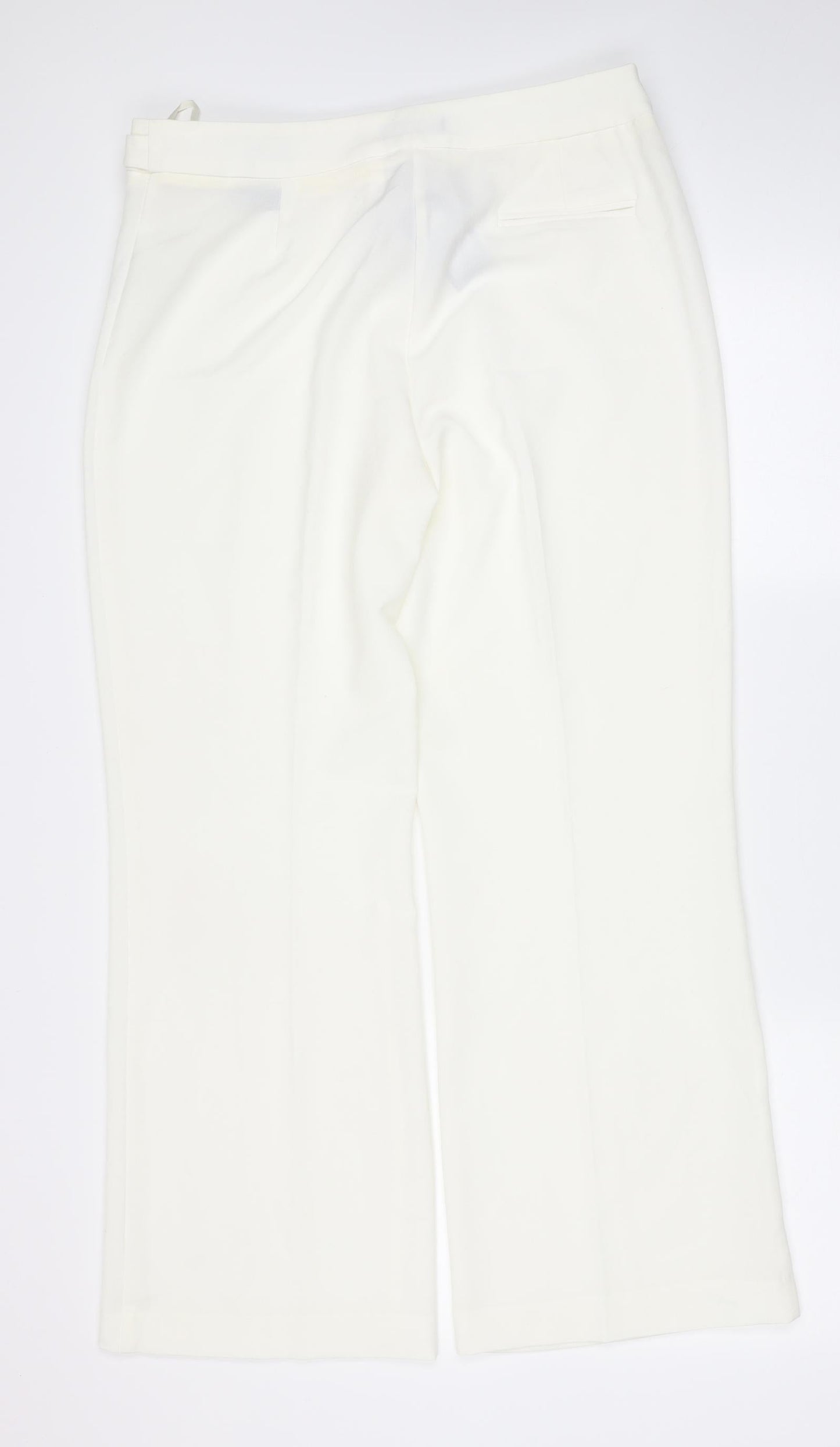 Womens UK Size 14 Debenhams Regular Fit  Ivory Trousers